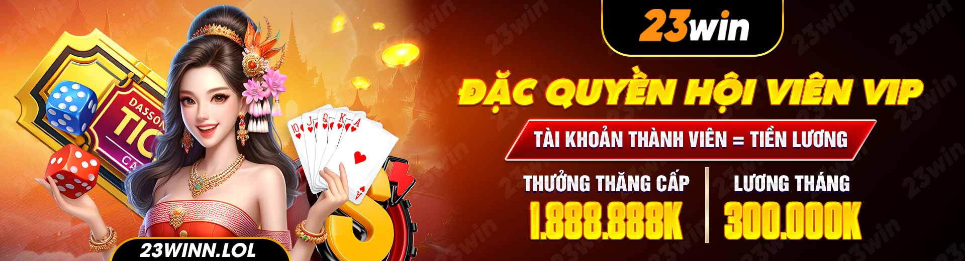 đặc quyền hội viên vip banner 23win